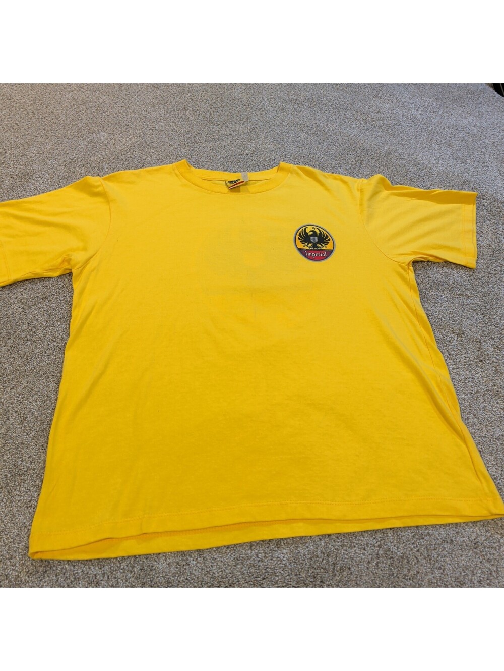 Vintage Imperial Yellow Graphic T-Shirt Costa Rica Beer Logo